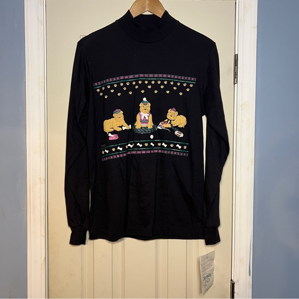 VTG Blooming & Co Golf Dog Size Small Long Sleeve Tee Retro NWT 100% Cotton
